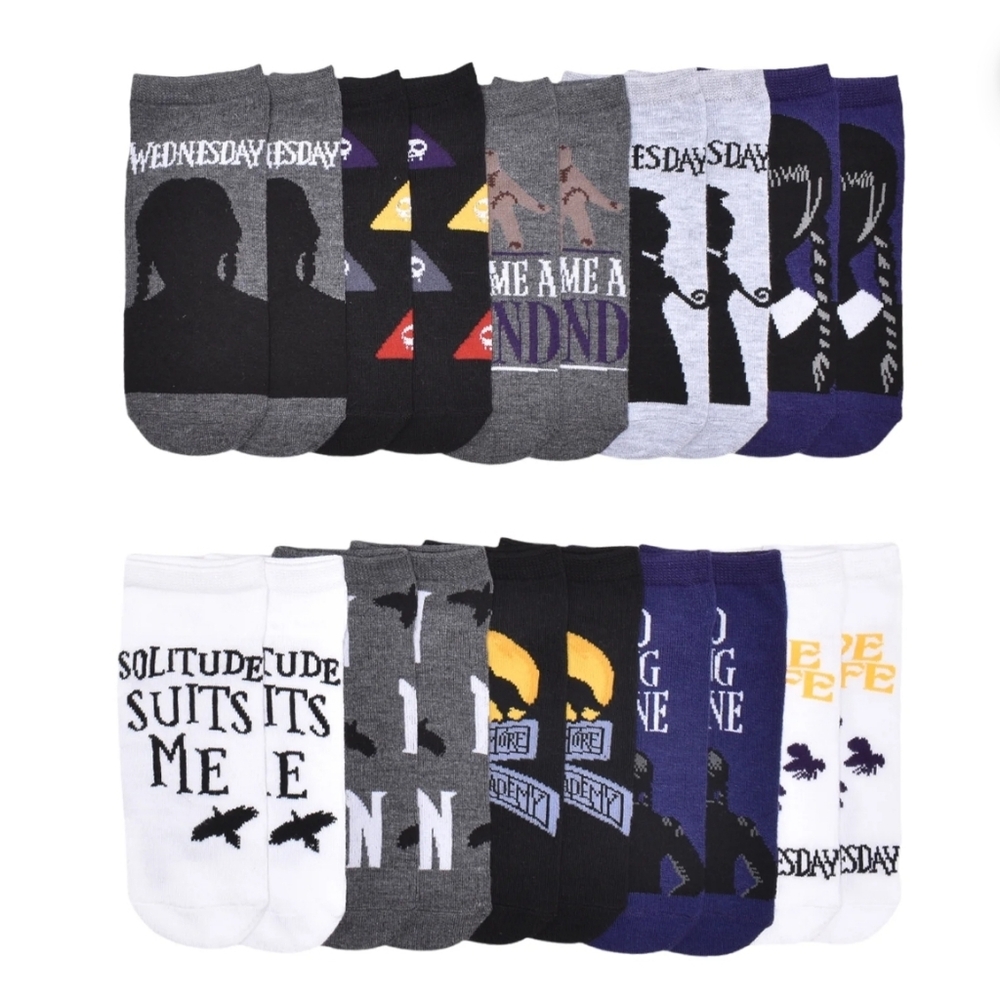 Wednesday Womens 10-Pack Low-Cut Socks, Sock Size 4-10